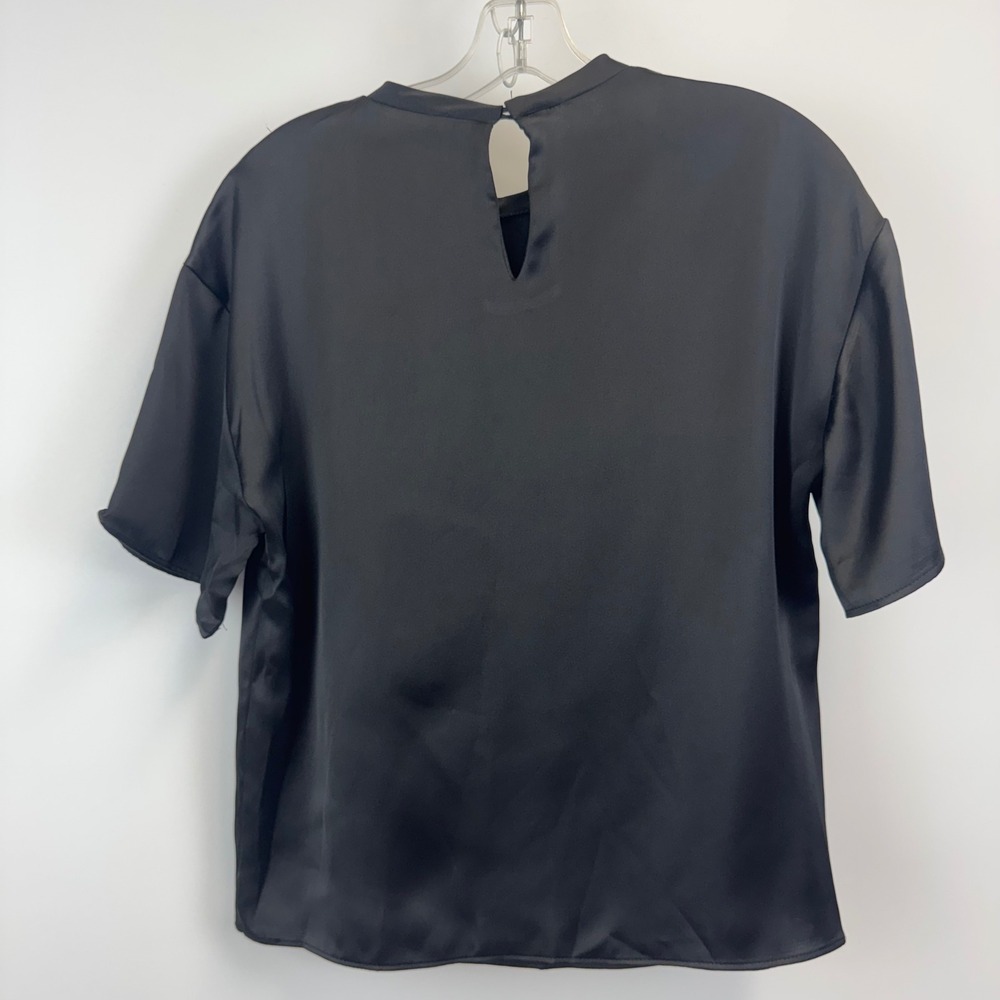 Zara Women Black Satin Finish Short Sleeve Back Cutout Top 3158/331 Size XS NEW - Picture 12 of 13